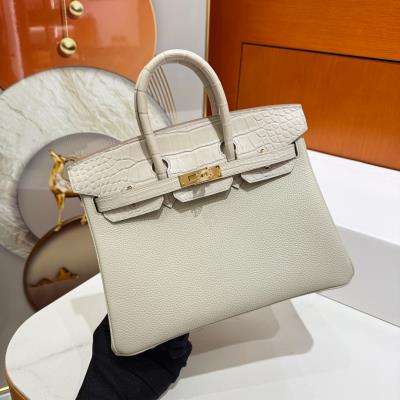 wholesale quality hermes birkin 25 beton matte alligator and togo touch